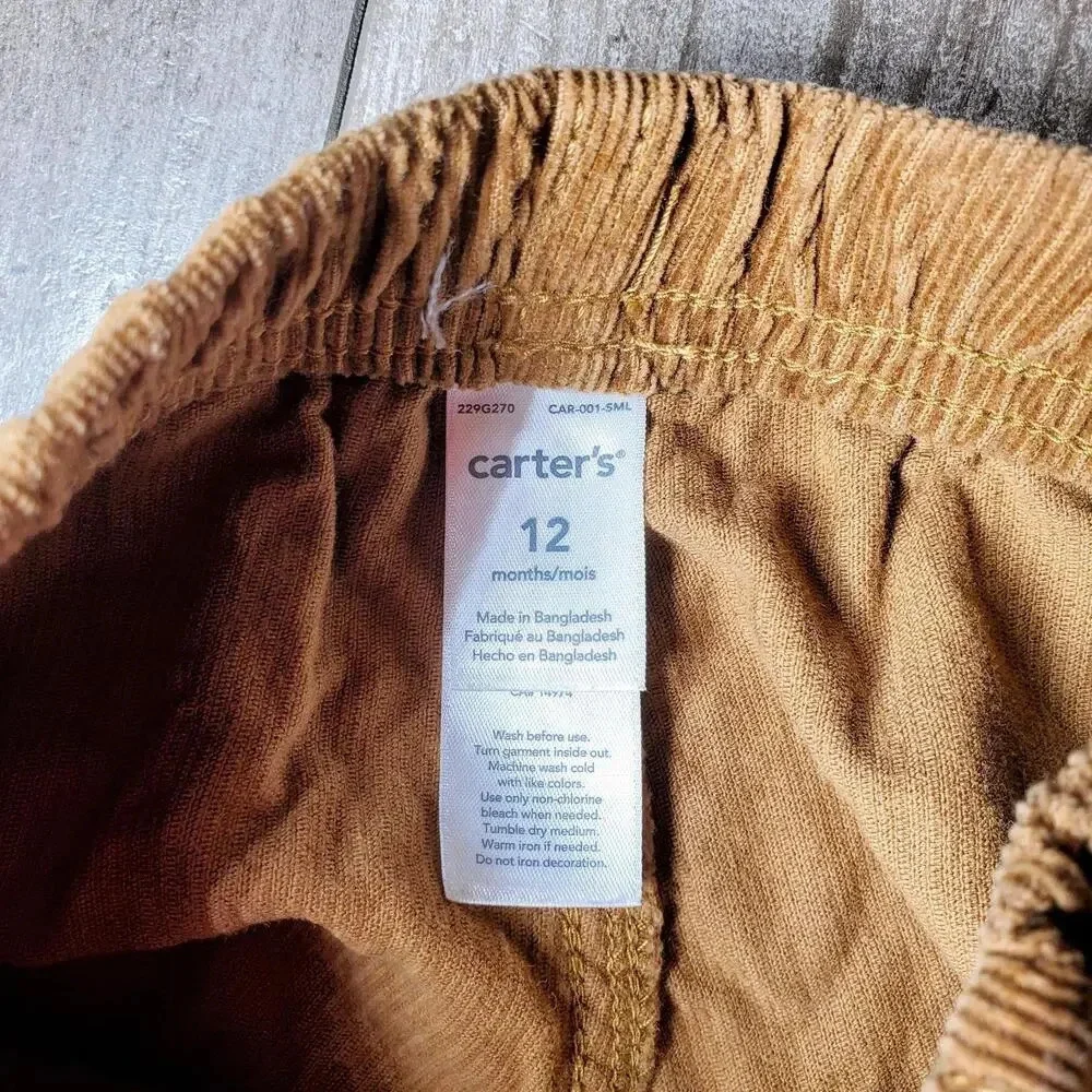 Carter's Size 12m Tan Corduroy Boys Pants NWOT